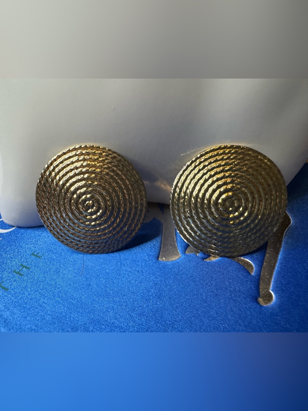 Jay Feinberg Gold tone Spiral Textured Round Clip-On Earrings